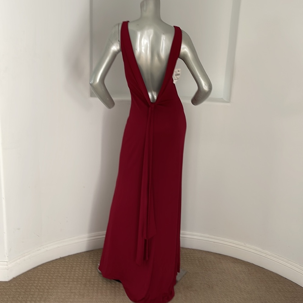 A.B.S By Allen Schwartz Evening Maxi Dress Red Sleeveless Jersey  Size M